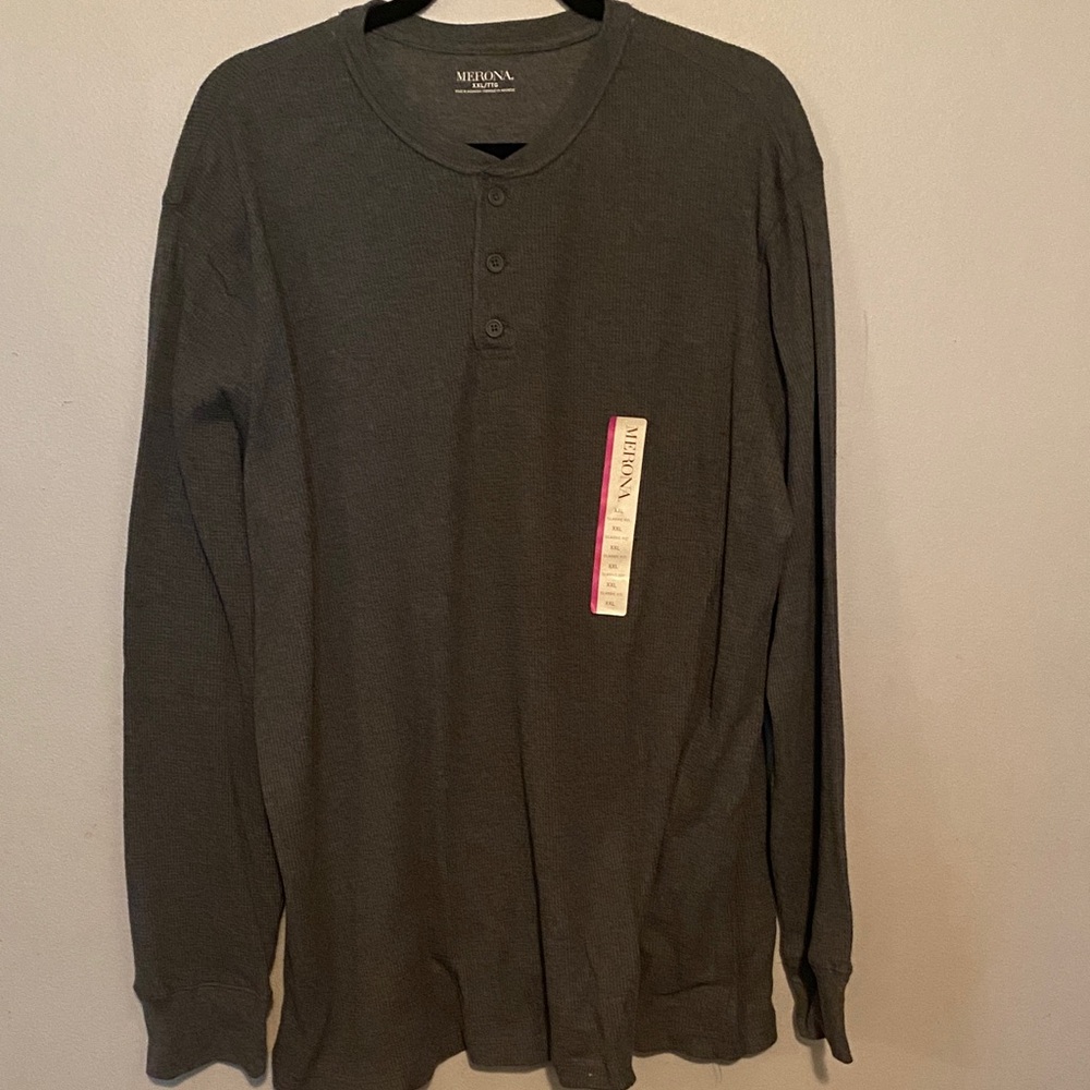 Merona Dark Gray Long Sleeve Henley Shirt